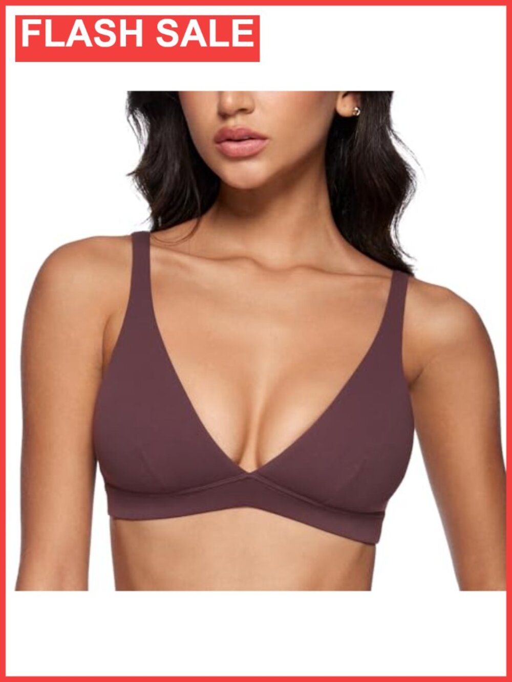 Womens Deep V-Neck Padded Sports Bra U-Back Yoga Workout Low Impact